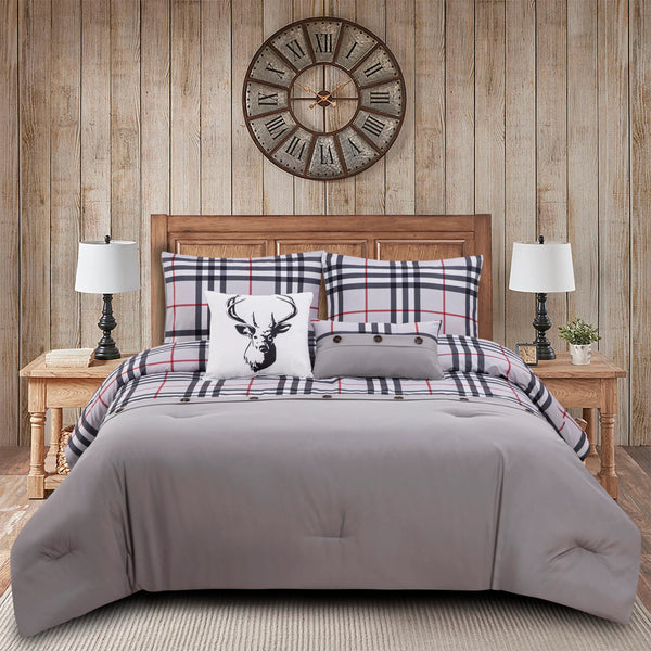 Lodge Light Grey 5-piece Comforter set
