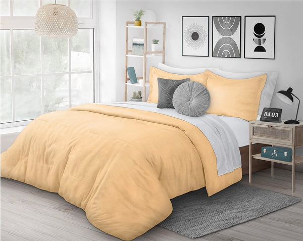 Heathered Flannel Comforter Set – Mustard