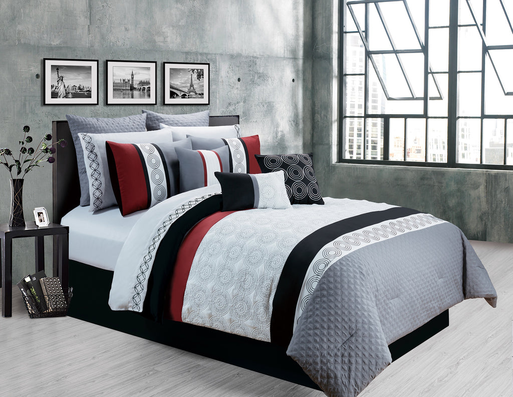 Bistro Grey 7-piece Comforter set