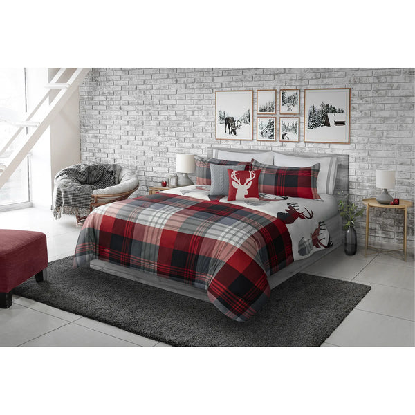Reversible Classic Red Plaid Comforter Set