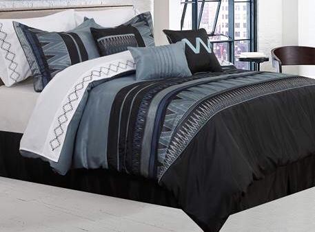 Vanguard Black 7-piece Comforter set